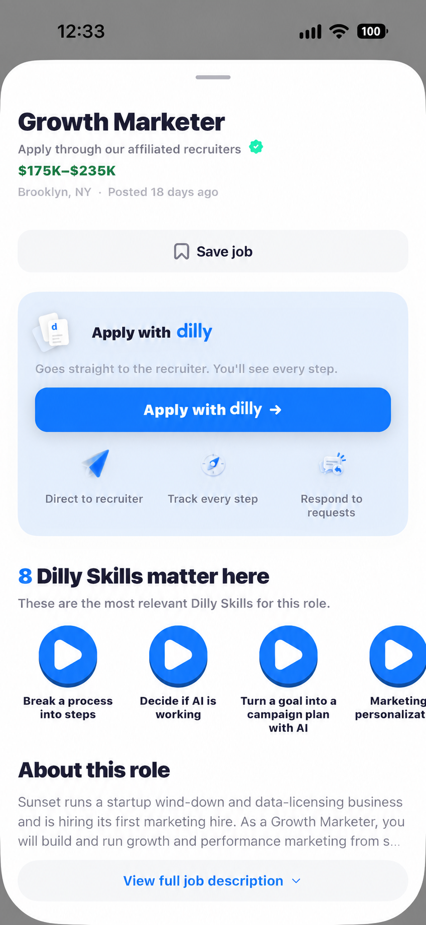 Dilly Apply with Dilly app screenshot